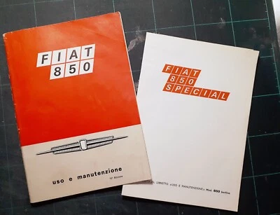 Libretto USO MANUTENZIONE Fiat 850 super normale + ALLEGATO 850 SPECIAL 1968 - Immagine 1 di 4