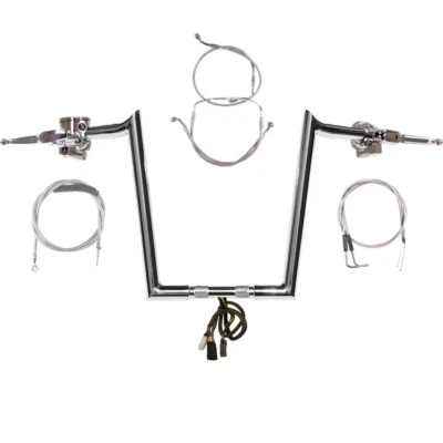 1 1/4" Chrome 14" Hooked Handlebar CKit 2007 Harley-Davidson Road Glide NoCruise Foto 1 de 4