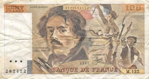 France 100 Francs 1987 Series M.122 Circulated Banknote LAC - Picture 1 of 2