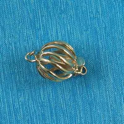 14K Yellow Gold 9.5mm Wave Shape Pearl Bead Clasp - Image 1 of 4