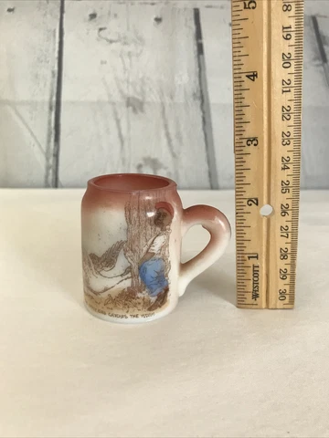 Vintage Miniature 2.25" Stein Mug African American "The Early Bird Catches Worm" Cover