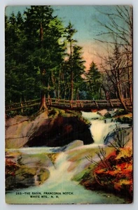 Postcard Franconia Notch, White Mountains New Hampshire The Basin - Picture 1 of 2