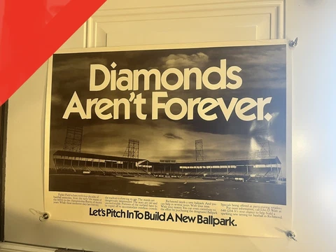 POSTER: DIAMOND’s AREN’T FOREVER Defunct Richmond Braves Parker Field/Diamond Cover