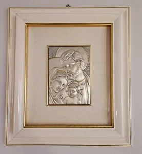 Marco de pared vintage de plata 925 con marca 'Virgen María y José con el Niño Jesús' - Imagen 1 de 9