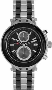 D.Factory Chronograph Silvertone & Black Mens Watch DFU011CWC - Picture 1 of 3