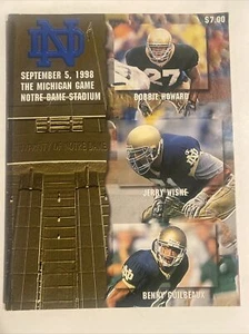 Tom Brady 1st Start College Notre Dame vs Michigan Sept 5 1998 Program - Picture 1 of 5