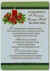 Grave Card  Precious Young Child Christmas Graveside Memorial Remembrance Card 