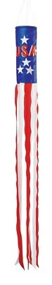 3 Foot "USA" Stars Patriotic Pride Summer Garden Hanging Windsock - Image 1 of 2