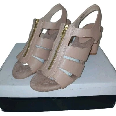 ANDIAMO Mujer FRONTAL Cremallera Sandalias Zapato Talla 9 M Rubor Imitación Cuero Superior NUEVO Foto 1 de 4