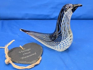 Mid Century LARGE GLASS DOVE * Fasce Blanco Nero DINO MARTENS Murano style * VGC - Picture 1 of 13