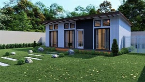 Custom Modern House Plans 3 Bedroom & 2 Bathroom With CAD & PDF File - Picture 1 of 9