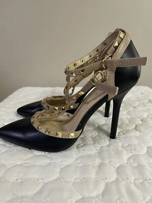 Tacones de aguja puntiagudos RUE 21 ETC talla grande 8-9 negro tostado ESTUCHADO Foto 1 de 4