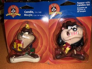 Vintage Wilton Looney Tunes Cartoon Candles Taz Holding Present 3” Tall NIP - Picture 1 of 5