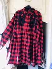 - ASOS - RED BLACK CHECK Embroidered Blogger  FAV DRESS SIZE 18/20/22 £60