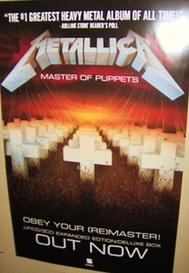 METALLICA Original DS Promo Poster MASTER OF PUPPETS Remastered CLIFF BURTON - Picture 1 of 2