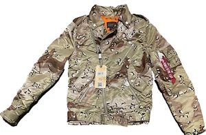Alpha Industries Ma-1 outlaw biker bomber jacket chocolate chip camo XS- New- Q5 - Picture 1 of 6