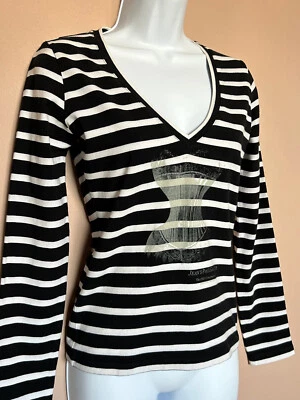 Vintage tee-shirt marinière corset sérigraphié Jean-Paul Gaultier taille S/M - Photo 1/4