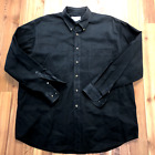 Eddie Bauer Black Button Up Long Sleeve Cotton Regular Fit Shirt Adult Size Xl