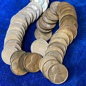 1912 Lincoln Wheat Cent Roll of 50 Coins Good to Fine Range E1552 - Picture 1 of 4