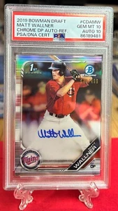 2019 Bowman Draft CDA-MW Matt Wallner Refractor Autograph /499 PSA 10 TWINS - Bild 1 von 3