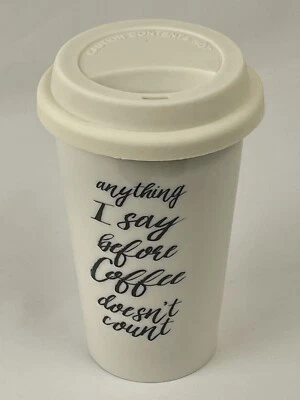 Taza vaso de café de viaje Simply Said 2016 de cerámica artesanal de regalo beige 10 oz Foto 1 de 4