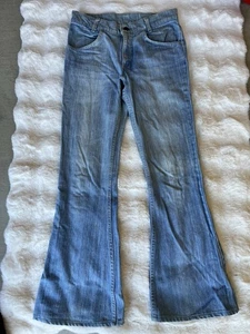 Vintage 70s Levi’s 784 Orange Tab Bellbottom Flare Faded Denim Jeans Size 29x34 - Picture 1 of 15