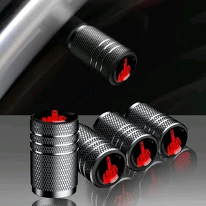4x Middle Finger Car Wheel Tire Valve Stems Air Dust Cap Screw Cover Accessories - Picture 1 of 14