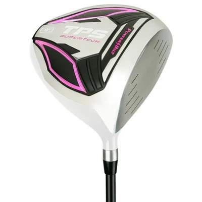 Powerbilt Golf 女式 TPS Supertech 460cc 白色/粉红色球杆,12 * 石墨女士 — 第 1/4 张图片