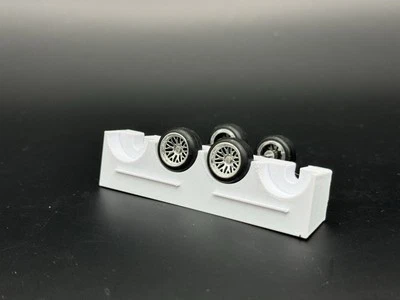 Silver Chrome BBS Hot Wheels Real Riders Wheels Rims Rubber Tires Set 1/64 Scale - Image 1 of 4