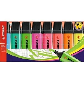 Highlighter - STABILO BOSS ORIGINAL - Pack of 8 - Assorted Colours - Picture 1 of 23