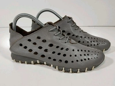 Zapatos Oxford para caminar LITFOOT LF9010 cómodos de cuero suave grises para mujer 38 EE. UU. 8 Foto 1 de 4