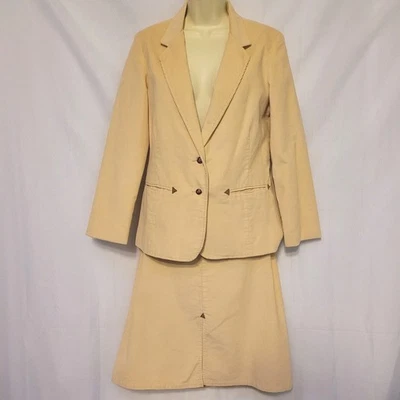 Falda y Blazer De Colección Años 70 Levi Strauss Mantequilla Crema Pana Western Rockabilly Foto 1 de 4