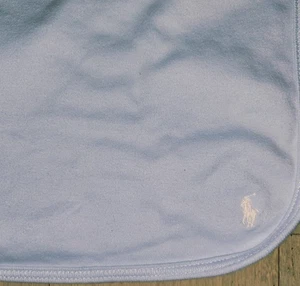 Ralph Lauren Coperta Bianca Bambino Blu Ricezione Sicurezza 25" x 30" - Foto 1 di 5