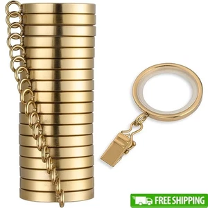 Luxury Curtain Rod Rings 1-3/8in Easy Glide Heavy Metal 18 Count Steel New - Foto 1 di 19
