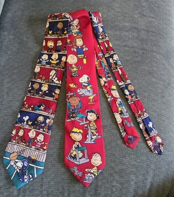 MENS PEANUTS SNOOPY/CHARLIE ~ SET/2 SILK NECK TIES - Image 1 of 4