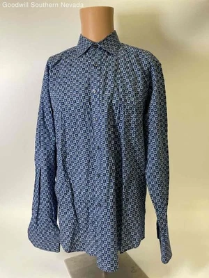 Bugatchi Men's Blue Button Up - Size Refer To Measurements - Image 1 of 4