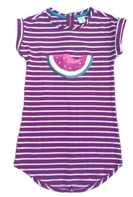 Gymboree Dress Girls Size Small 5-6 Watermelon Purple Stripe Casual Maxi Dress - Image 1 of 4