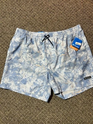Columbia Omni-Shade Blue Floral Shorts Men’s XXL 6 Inch Seam, NWT - Image 1 of 4