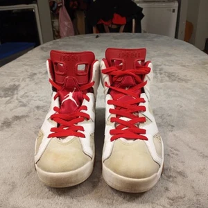 NIKE Men's AIR JORDAN 6 VI RETRO Sz 9 HARE ALTERNATE  WHITE RED - Picture 1 of 16