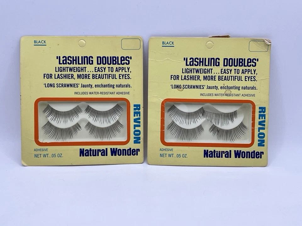 VTG Revlon Natural Wonder LASHLING DOUBLES Black False Eyelashes Movie Prop NOS - Image 1 of 4