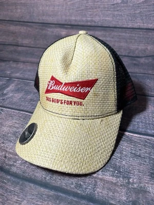 Budweiser Gorra Paja Malla Multicolor Abridor de Botellas SnapBack Sombrero de Camionero Foto 1 de 4