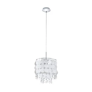 Hängelampe Pendelleuchte Esstisch Stahl chrom Folie Brillantglas perlmutt klar - Bild 1 von 4