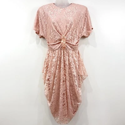 Vestido De Colección Filigrana Para Mujer 12 Rosa Encaje Victoriano Formal Eduardiano Evento Drapeado Foto 1 de 4