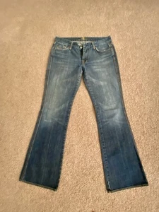 Seven 7 For All Mankind Jeans Women 31 Boot Cut Medium Wash Low Rise Denim - Picture 1 of 3