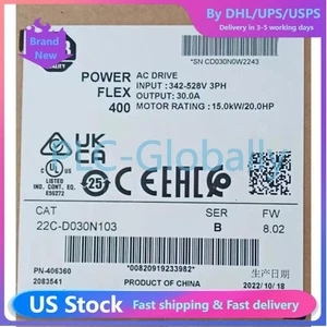 Allen-Bradley 22C-D030N103 PowerFlex 400 15KW 20HP AC Drive US Free Tax - Picture 1 of 4
