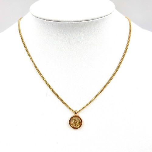 Collana logo Christian Dior metallo oro