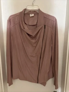 Women’s Mote Size XL Pale Pink Faux Suede Lightweight Jacket - Bild 1 von 3