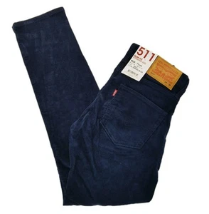 Levi's 511 Pants Men's Size 28x30 Corduroy Slim Fit Straight Blue Stretch NWT - Picture 1 of 9