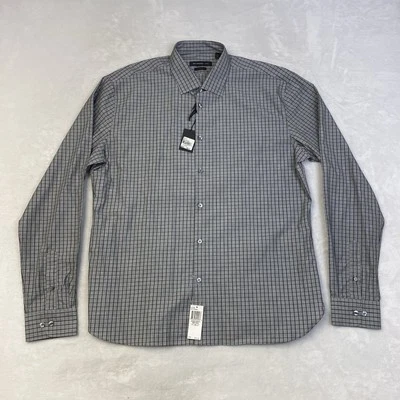 John Varvatos USA LS Slim Fit Fancy Hazy Blue Gray Shirt Men’s Size 17 36-37 NWT - Image 1 of 4