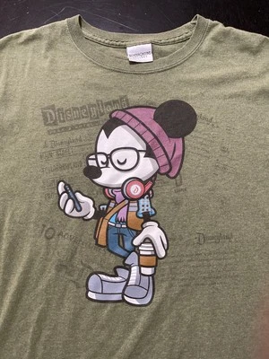 Disney WonderGround Gallery Hipster Mickey T-Shirt, Olive Green, Size: Medium - Image 1 of 4